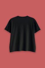 Black t-shirt on a red background